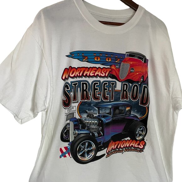 Vtg Y2K 2002 Northeast Street Rod Nationals T Shirt XL Hot Rod Cars Streetwear - Picture 1 of 3